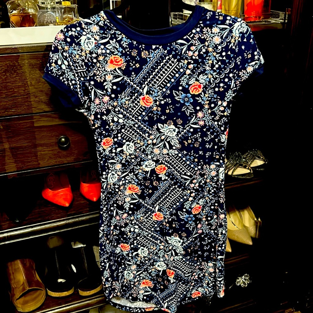 Summer dress multi colored dark blue